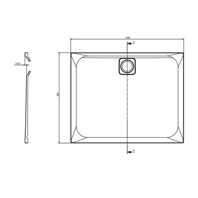Elara Rectangular Slimline Shower Tray - 1000x800mm