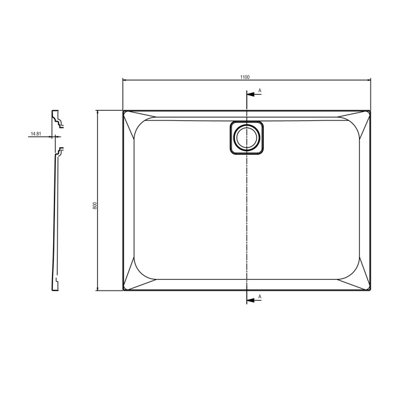 Elara Rectangular Slimline Shower Tray - 1100x800mm