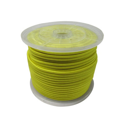 Elastic Bungee Rope Shock Cord 6MM Yellow (100M Reel Elasticated Tie Down)