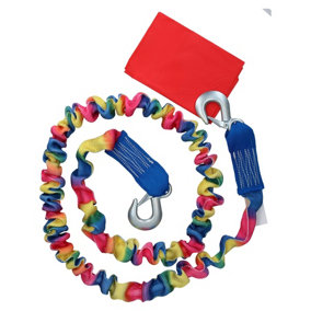 Elasticated Tow Rope with Snap Shackles & Flag 3000kg Rated Towing Strap