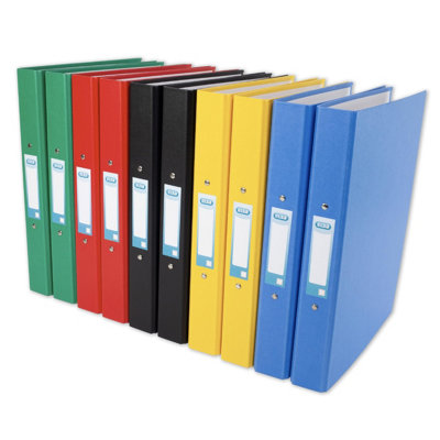 Elba A4 2 O-Ring Binders 30mm, Assorted (Pack of 10)