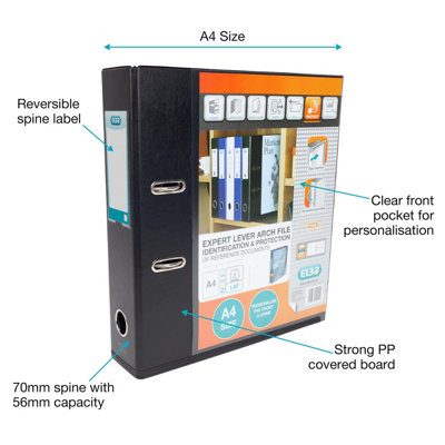 Elba A4 Lever Arch File, 70mm spine, Presentation Folder with ...