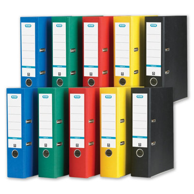 Elba A4 Lever Arch File, Assorted Colours, Pack of 10 Heavy Duty ...