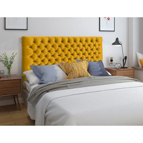 Elba Plush 26 inch Strutted Headboard - Mustard