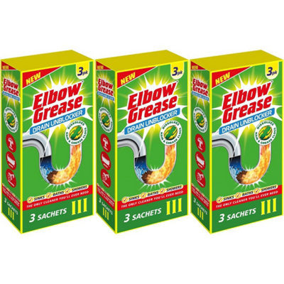 Elbow Grease Drain Unblocker 3 Sachets 3x25GM x 3