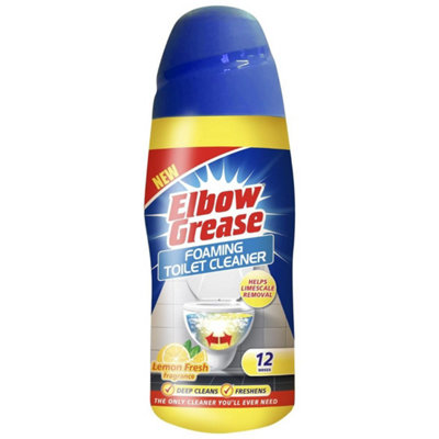 Elbow Grease Foaming Toilet Cleaner Powder, Lemon Fresh, 500g (Pack of 12)