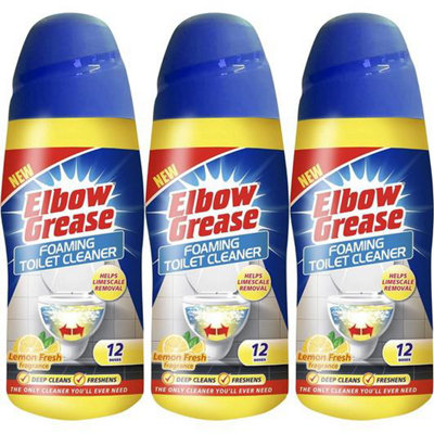 Elbow Grease Foaming Toilet Cleaner Powder, Lemon Fresh, 500g (Pack of 3)