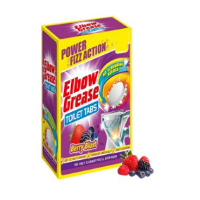 Elbow Grease Toilet Bowl Cleaner Tablets Fizz Action Tabs Berry Blast 10pk