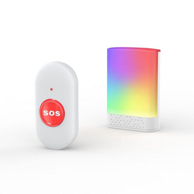 Elderly pager charging button waterproof music flash vibration doorbell ...
