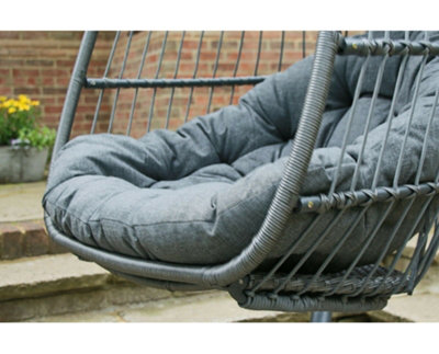 Eleanor Folding Double Hanging Egg Chair Cocoon In Grey Fold Away Design