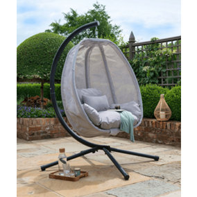 Eleanor Textilene Folding Egg Chair in Grey