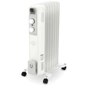 Electric 1500W Portable Oil Filled Heater Radiator 7 fin White