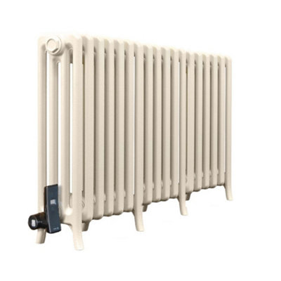 Electric 4 Column Classic Cast Iron Radiators 650mm (H) x 1050mm (L) - Buttermilk Cream