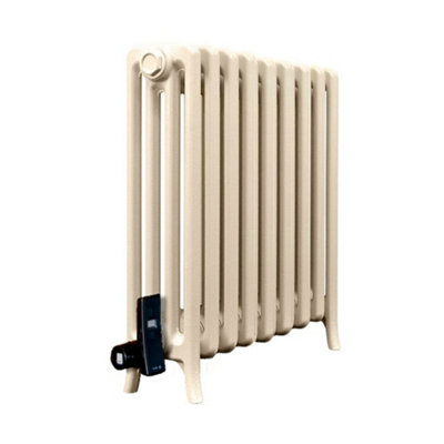 Electric 4 Column Classic Cast Iron Radiators 650mm (H) x 570mm (L) - Buttermilk Cream