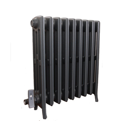 Electric 4 Column Sovereign Cast Iron Radiator 660mm (H) x 570mm (W) RAL 7016 Anthracite Grey