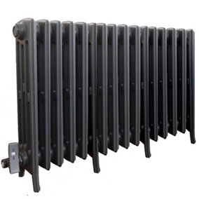 Electric 4 Column Sovereign Cast Iron Radiator - 660mm(H) x 990mm (L) - RAL 7016 Anthracite Grey