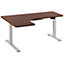 Electric Adjustable Left Corner Desk 160 x 110 cm Dark Wood and White DESTIN II