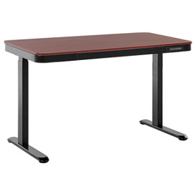 Electric Adjustable Standing Desk 120 x 60 cm with USB port Dark Wood and Black KENLY