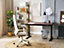 Electric Adjustable Standing Desk 120 x 60 cm with USB port Dark Wood and Black KENLY