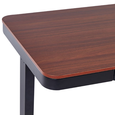 Electric Adjustable Standing Desk 120 x 60 cm with USB port Dark Wood and Black KENLY