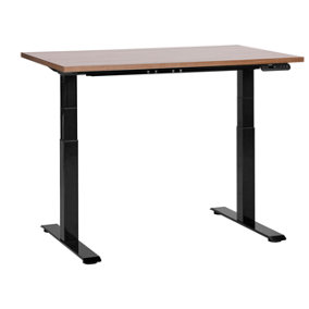 Electric Adjustable Standing Desk 120 x 72 cm Dark Wood and Black DESTINES