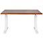 Electric Adjustable Standing Desk 120 x 72 cm Dark Wood and White DESTINES