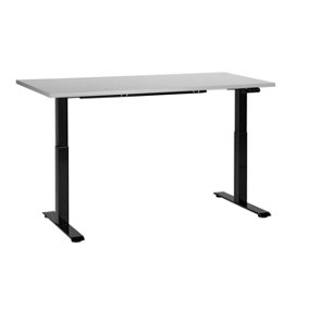 Electric Adjustable Standing Desk 160 x 72 cm Grey and Black DESTINES