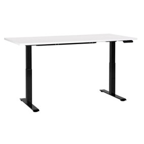 Electric Adjustable Standing Desk 160 x 72 cm White and Black DESTINES