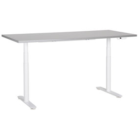 Electric Adjustable Standing Desk 180 x 72 cm Grey and White DESTINAS