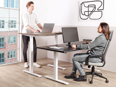 Electric Adjustable Standing Desk 180 x 80 cm Black and White DESTINES