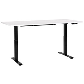 Electric Adjustable Standing Desk 180 x 80 cm White and Black DESTINES