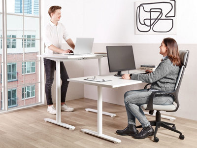 Electric Adjustable Standing Desk 180 x 80 cm White DESTINAS