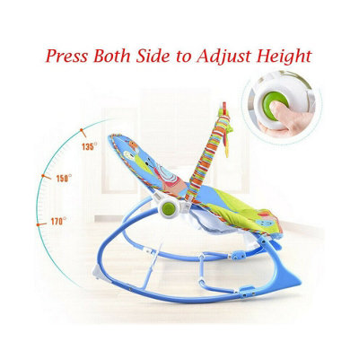 Electric Baby Bouncer Rocker Chair Swing Infant Toddler Seat - Blue