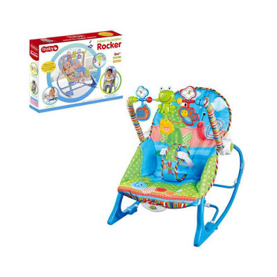 Electric Baby Bouncer Rocker Chair Swing Infant Toddler Seat Blue