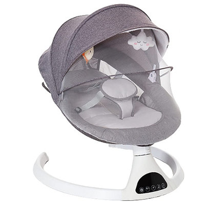 Electric Baby Swing Infant Cradle Bouncer Rocker Chair Music Remote Grey