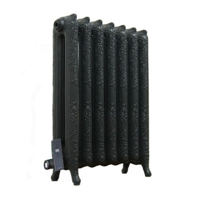 Electric Baroque Cast Iron Radiators 760mm (H) x 590mm (L) - Satin Black