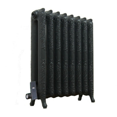 Electric Baroque Cast Iron Radiators 760mm (H) x 670mm (L) - Satin Black