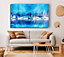Electric Blue City Canvas Print Wall Art - Medium 20 x 32 Inches