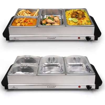 Electric Buffet Server Food Warmer with Adjustable Temperature 4 Tray ...