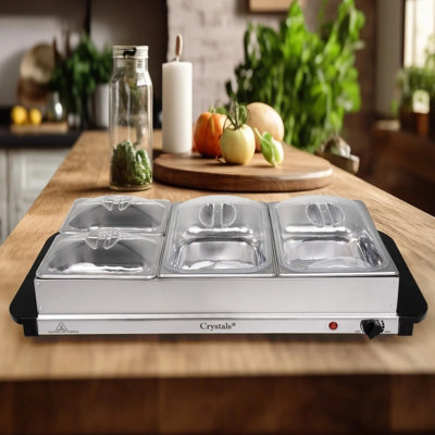 Electric Buffet Server Food Warmer with Adjustable Temperature 4 Tray ...