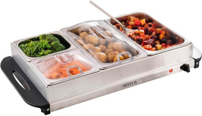 Electric Buffet Server Removable Tray Stainless Steel Adjustable ...