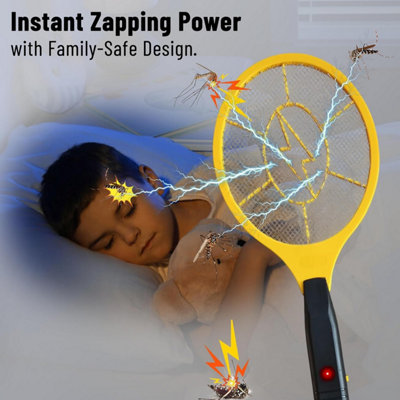 Electric Bug Zapper Fly Swatter, Handheld Insect Racket Mosquito Bat ...