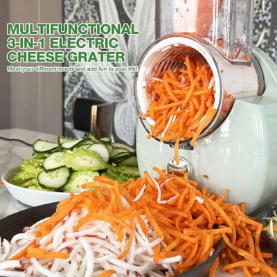 Cheese Grater Electric Potato Carrot Cheese Shredder Electric With 8 Multi Blades Vegetable Slicer Automatic Block Fruit Nuts Food Processor