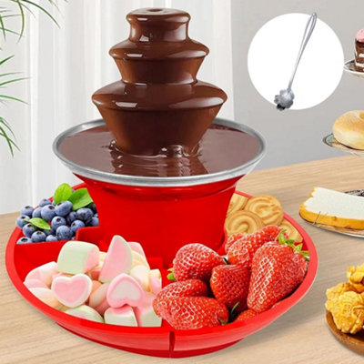 Electric Chocolate Fountain Tier Fondue Dip Machine Food Tray