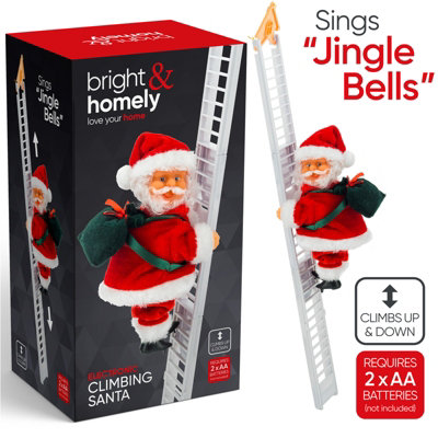 Electric Climbing Ladder Santa Claus Christmas Xmas Music Figurine ...