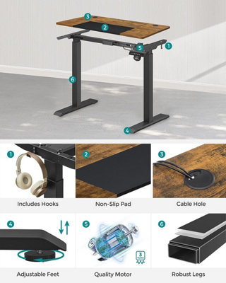 Electric Desk, Height Adjustable Standing Desk, Split Top Table, 4 ...