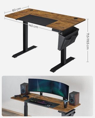 Electric Desk, Height Adjustable Standing Desk, Split Top Table, 4 ...
