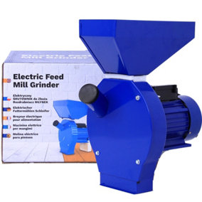 Electric Farm Feed Grinding Machine 240kg/h Capacity, 4 Mesh Sizes - Perfect for Poultry Grain Crushing - Wheat Corn Oats and More