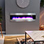 Electric Fire Fireplace Wall Mounted Heater 6 Flame Colors with Remote Control 40 Inch