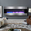 Electric Fire Fireplace Wall Mounted Heater 6 Flame Colors with Remote Control 60 Inch